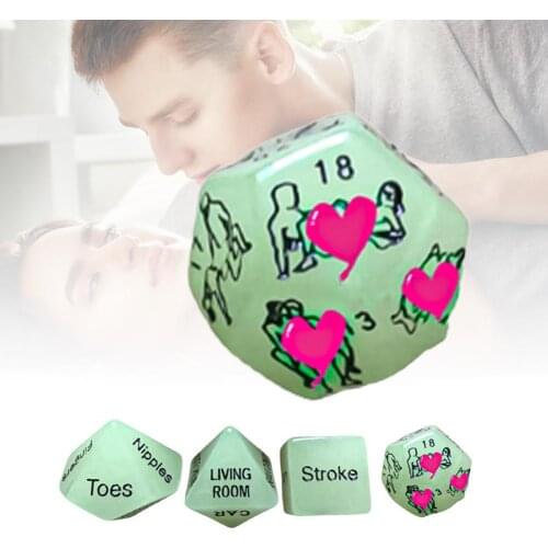 5Pcs/Set Polyhedral Dice Sex Toy Gesture Pattern Small Size Funny Romantic Sport Dice Love Game Toy Couple Gift for Honeymoon