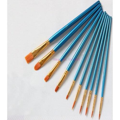 50set 10pcs/set Paint Brush Professional Watercolor Acrylic Wooden Handle Painting Brushes Art Supplies Stationery