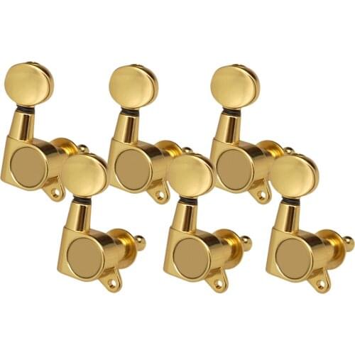 6PCS Guitar String Tuning Pegs Tuners for Acoustic Electric Guitar Musical Instruments 6R Gold