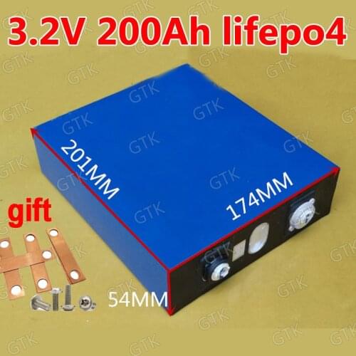 8pcs Lifepo4 3.2V 200AH lithioum For diy 12v 48v 400ah 800ah Solar Energy Storage inverter Forklift Base station Electric car