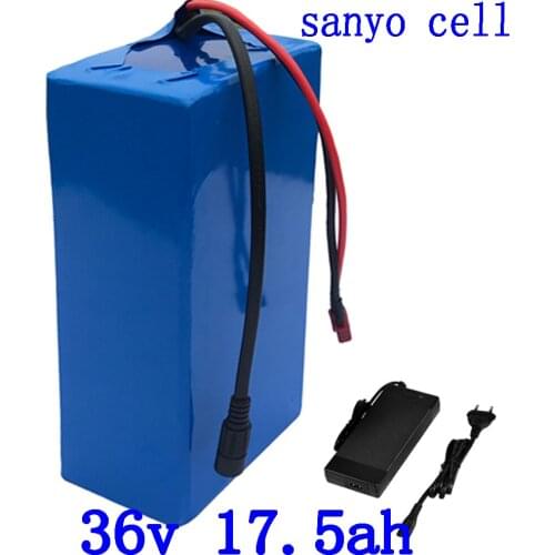 36V 18AH ebike battery 36V 18AH 1000W battery pack 36V 17.5AH lithium ion battery use sanyo cell with 30A BMS and 2A charger
