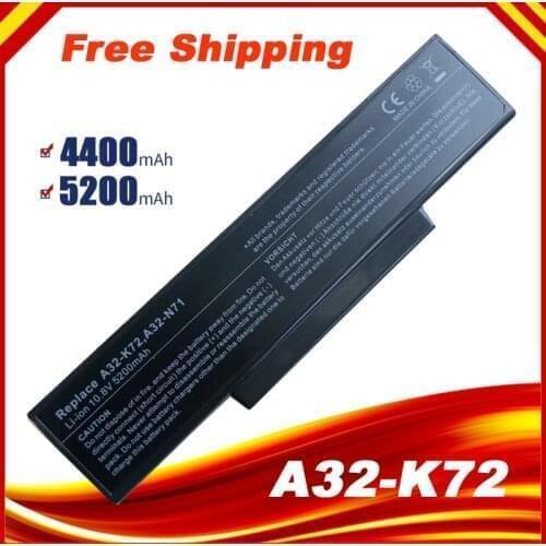 Laptop battery A32-K72 for Asus A32-N71 K72DR battery for laptop K72D K72JR K73 batteries K73SV K73S K73E N73SV battery