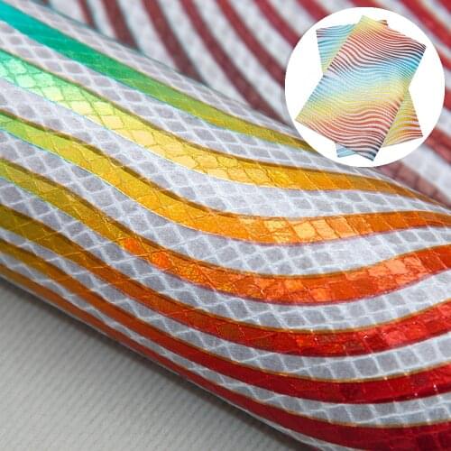 David accessories 20*33cm Hot Gold Wave Leather Glossy Faux Leather Fabric for Bows DIY Handmade Materials,1Yc10038