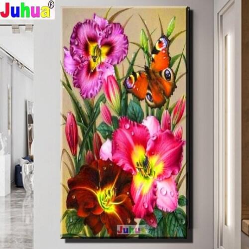 60x120cm Diamond Painting mosaic Cross stitch"Iris Flower"5D Embroidery diamond Full Round / Square Drill Botany Home Art