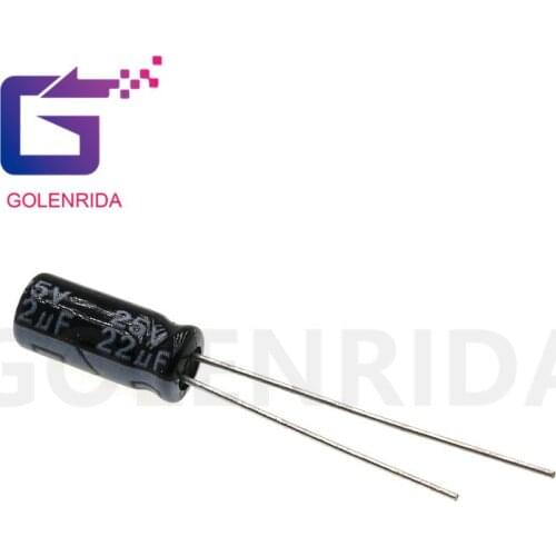 50PCS Electrolytic capacitor 25V22uF 5*11mm aluminum electrolytic capacitor 22uf 25v