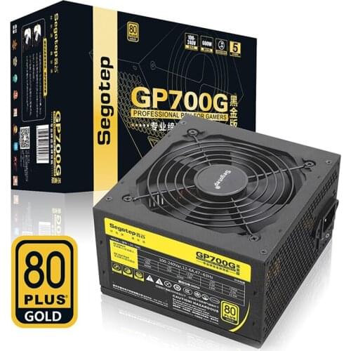 Segotep 600W GP700G PC Computer Power Supply Gaming PSU 12V Active PFC 80Plus Gold Universal AC Input 100-240V Power EU Plug