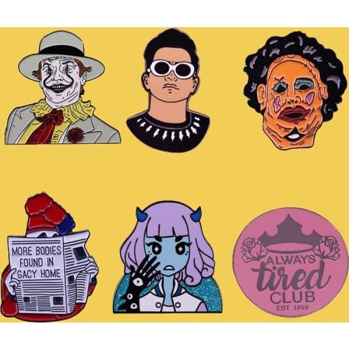 Halloween Cartoon Classic Movie Characters Enamel Brooch Pin Lapel Hard Metal Pins Brooches Badges Exquisite Jewelry Accessories