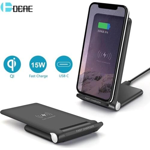 DCAE 15W Qi Wireless Charger For iPhone 11 8 X XR XS Max Airpods Pro QC 3.0 Fast Charging for Samsung S10 S9 S20 USB C Stand Pad