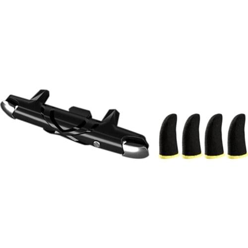 Trigger Button Joystick Gamepad+4X Finger Sleeves Grip Game Controller Mobile Phone Back Clip Gamepad for Iphone Android