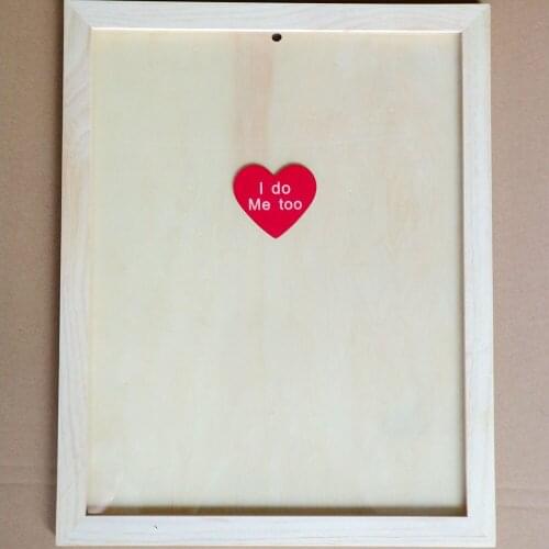 DIY Photo Frame Hanging Wall Photos Picture Frame Signature Photo Frame For Wedding Birthday Decoration Loving-Heart Wood Chip