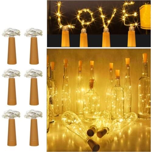 Battery-powered Led Wine Bottle Lights 10/20 LED Cork Shape Copper Wire String Lights For Holiday Wedding Party Christmas Lights