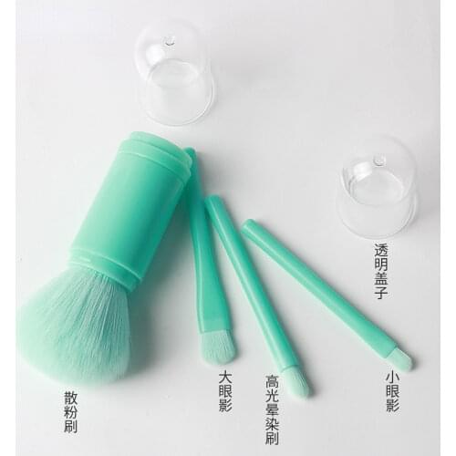 Makeup Brushes Portable Loose Powder Blush Eyeshadow Brush Professional Beauty Tools Cover Set 4 In 1 Retractable Beatuty Tool