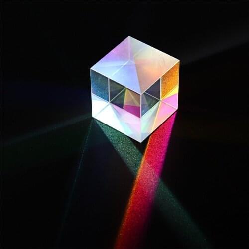 Cube Prism Six-Sided Bright Light Combine Cube Stained Glass Prism Beam Splitting Prism Optical Experiment Instrument Lens