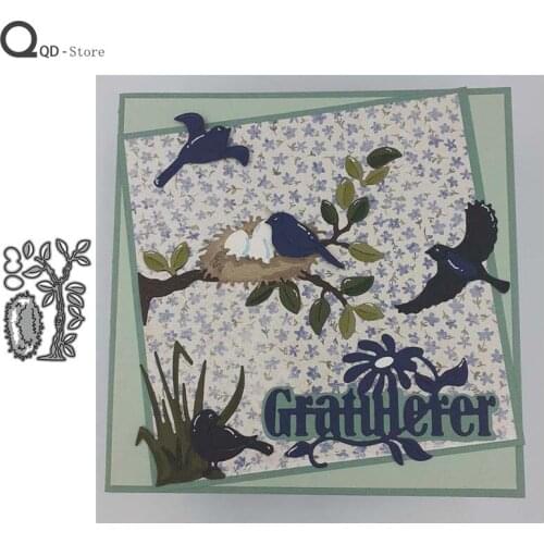 Small Tree Bird Nest Metal Cutting Dies for Scrapbooking Mold Cut Stencil Handmade DIY Card Make Mould Model Craft Decoration