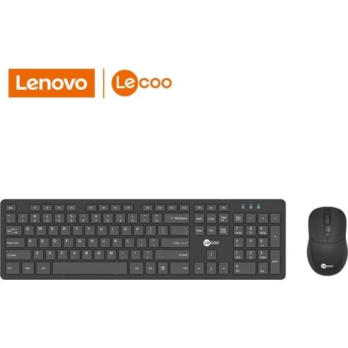 Lecoo Keyboard Mouse Set RF 2.4GHz Wireless Office Keyboard 104 Keys For Windows PC Compatible USB game Keyboard