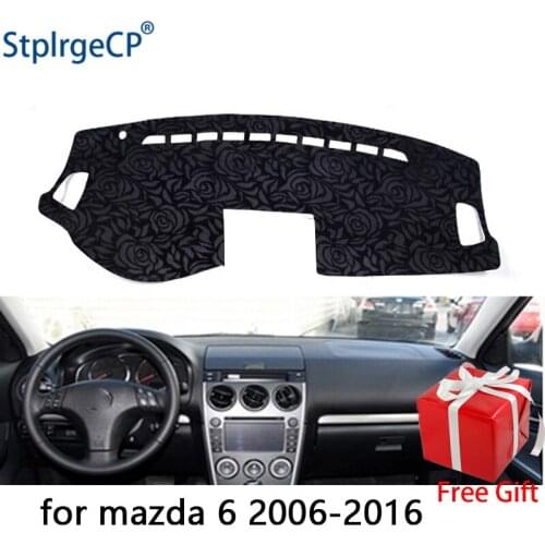 Latest Rose Pattern Non-slip Car Dashboard Cover Dash Mat Pad DashMat ANti-UV Car Sticker for mazda 6 2004 2005-2016 Car Styling