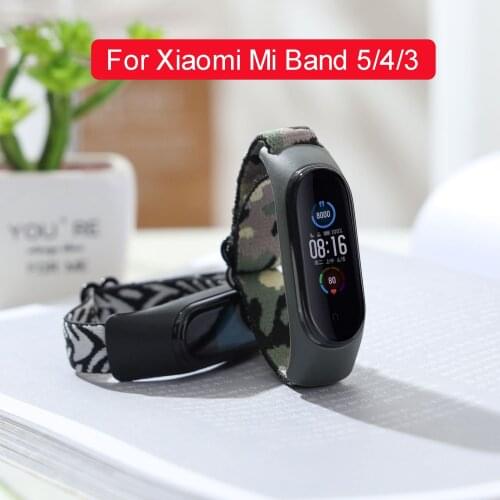 2021 NEW Latest style Nylon silicone Loop Straps For Xiaomi MI Band 5 Fabric Elastic belt bracelet Wrist Strap For Mi band 4 3