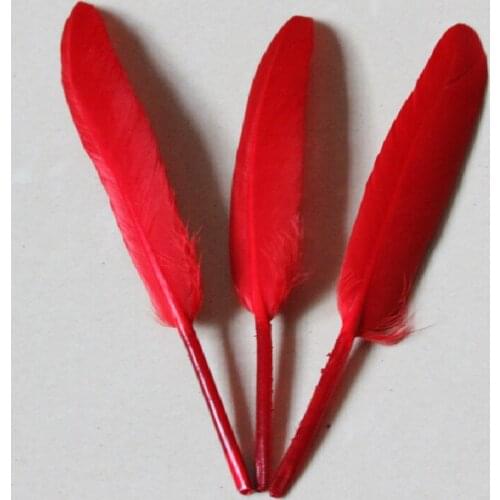 New Hot Pretty 100pcs/lot Beautiful red Goose Feather 4-6 Inches 10-15 cm Colorful