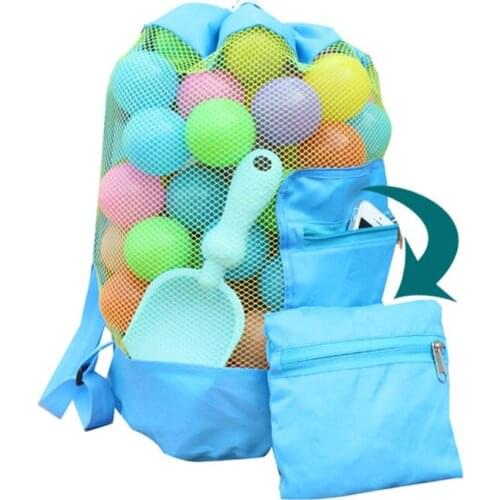 Outdoor Swimming Beach Bag Swimming Bag Foldable Mesh Children Beach Toy Organizer Baskets Storage Backpack for Kids Summer 2021