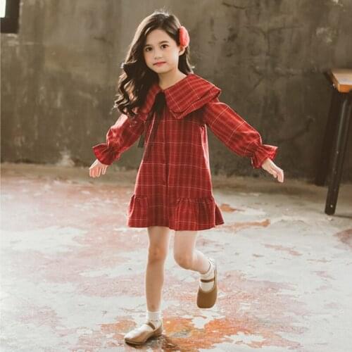 Girls Long Sleeves Dress 2020 New Spring Plaid Princess Dresses Children Clothing Summer Dresses For Girls Kids Dress 4-12 Years
