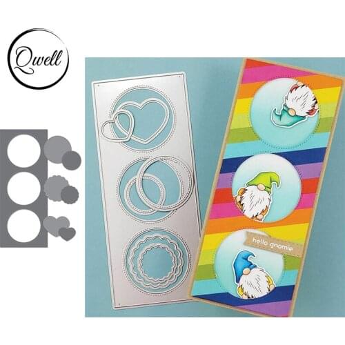 QWELL Metal Cutting Dies Set Round Love Nesting Rectangle Slimline DIY Scrapbooking Craft Paper Cards Embossing Dies 2021 New