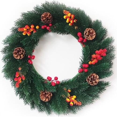 Christmas Front Door Wreath Door Ornament Home Window Wall Decoration Christmas Wreath Pine Artificial Pine Garland
