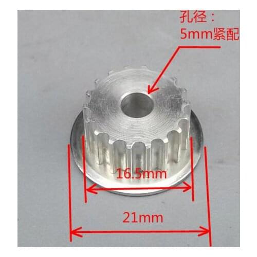 18 teeth Aluminum Alloy Synchronous Timing Pulley Precision Gear Shaft Diameter 5mm tightly fit