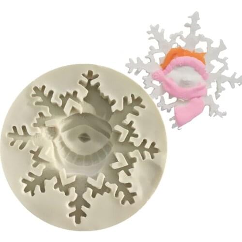 Snowflake Fondant Cake Silicone Mold Cookie Ice Cream Molds Biscuits Candy Chocolate Mould Baking Cake Decoration Tools Clay