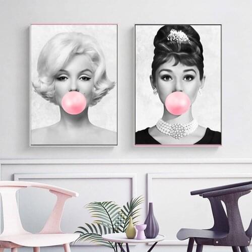 Modern Wall Art Canvas Painting Fashion Sexy Woman Girl Bubble Retro Poster And Prints Wall Picture For Living Room Unique Decor