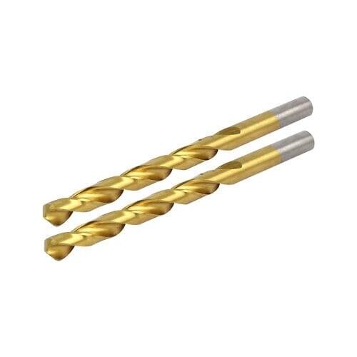 8.7mm Drilling Dia Titanium Plated 2 Flutes Straight Shank Twist Drill Bit 2pcs