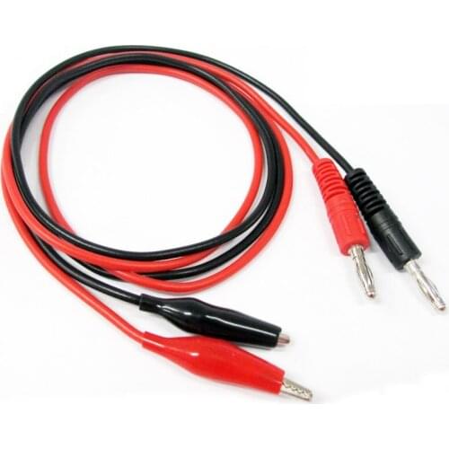 1M Alligator Cilp to AV Banana Plug Test Cable Lead Connector Dual Tester Probe 35mm Crocodile Clip for Multimeter Measure Tool