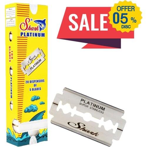 AWESOME Barand new 100 pcs shark double edge safety razor blades, super chrome FREE SHİPPİNG