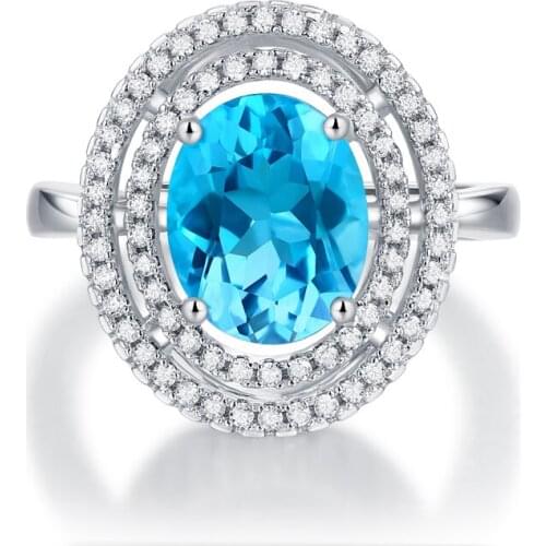 Yulaili Vintage 100% White Color Rings for Women Wedding Engagement Blue Ring Fashion Jewelry Gift Free Shipping