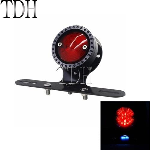 Motorcycle Taillight Tail Lights w/ License Plate Light Car Auto Brake Rear Light Lamp for Honda Kawasaki Yamaha Suzuki