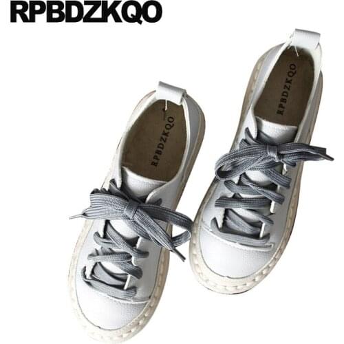 Women Retro Wide Fit Shoes Ladies Designer Fur Japanese Flats Winter Lace Up Round Toe White Fitness China 2019 Chinese Vintage