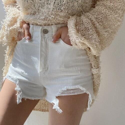 High Waist Denim Mini Shorts Womens 2020 New Summer Korean Fashion Hot Sexy Tassel Women Vintage Girl Female S281