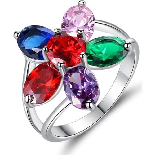 Women Ring Unique Shape Beautiful Attractive Rose Zircon Ring Finger Jewelry Fine Jewelry Queen Fashion Jewelry Design