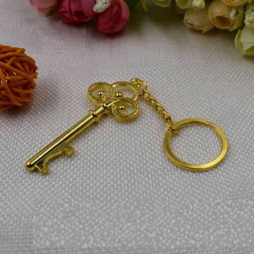 200pcs Key To My Heart Bottle Opener Collection Gold Metal Key Chain Beer Bottle Openers Golden Wine Openers Wedding Gift Favors