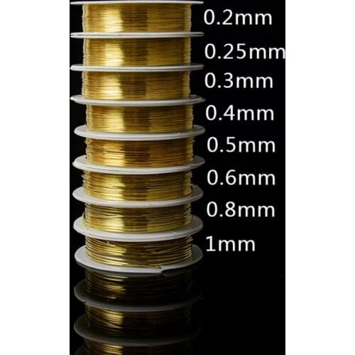 0.2-1mm Rhodium/Gold/Red Copper Wire for Bracelet Necklace DIY Colorfast Beading Wire Jewelry Cord String for Craft Making