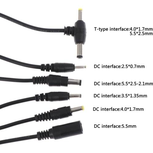 1Pcs Adapter Output Power Cord DC Male Plug with 100cm Cable 5.5*2.5/2.1 4.0*1.7 3.5*1.35 2.5*0.7mm