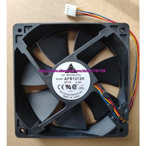 Original Delta AFB1212H 12V 0.35A 12025 12cm 4wires fan PC chassis fan in stock