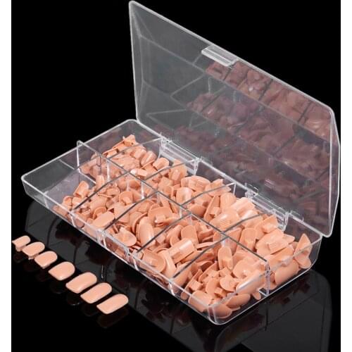200pcs/pack 5 Sizes False Fake Nails Tips Box for Flexible Practice Model Training Hand Nails DIY Art Salon