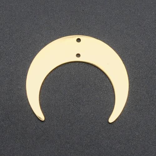 5pcs/lot 100% Stainless Steel 30mm Moon Geometric DIY Earring Charm Connector Wholesale Never Fade Top Quality Findings
