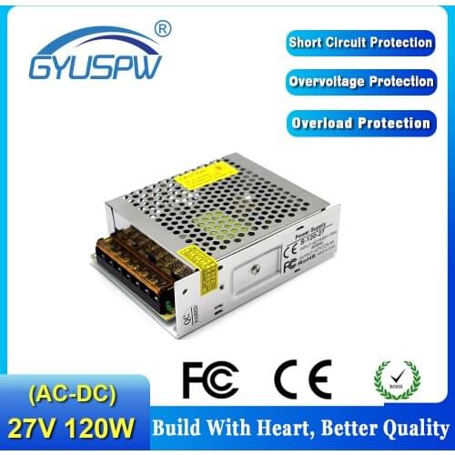 AC110V 220V TO DC27V 4.4A 120W Switch Power Supply Driver Adapter Transformer 110V 220V AC-DC 27V SMPS For CNC CCTV 3D Printer
