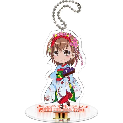Height 9cm Toaru Kagaku no Railgun S Anime Action Figure Toy Acrylic Keychain Decorative Ornaments