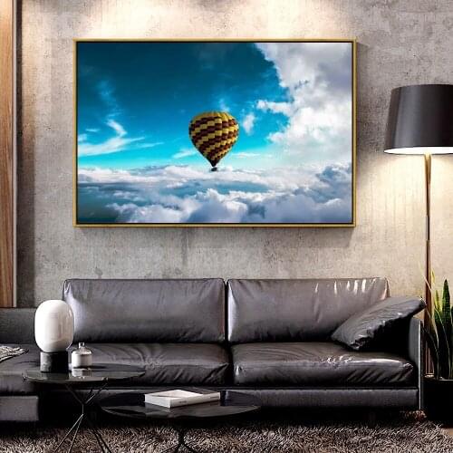 Artcozy Oil Canvas Painting balloon_sky_clouds For Home Decoration Wall Art