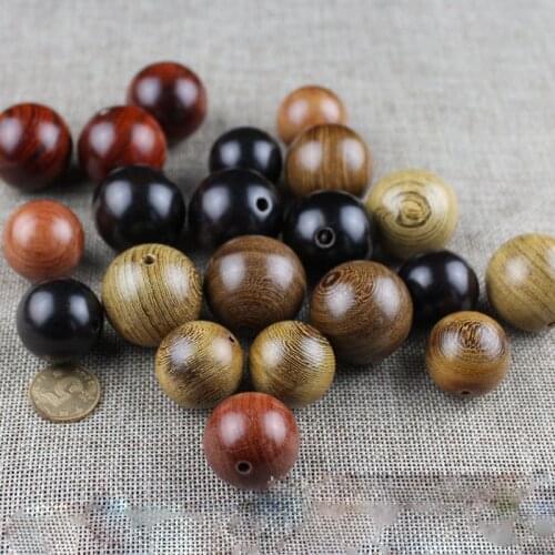 1 Pack High Quality Natural Round Wood Beads 6-20mm Rosewood/Sandalwood/Agalwood Wooden Charm Beads DIY Jewelry Making Findings
