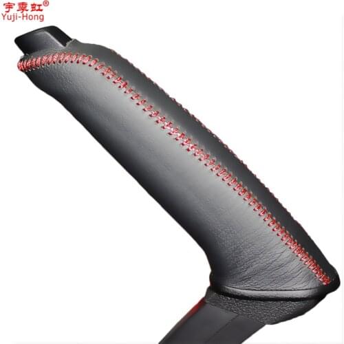 Yuji-Hong Car Handbrake Covers Case for Ford Focus 2.0L 2012 Handbrake Grips Car Styling Genuine Leather Auto Cover