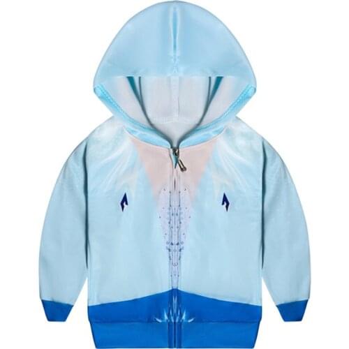 Kids Child Elsa Anna Hoodies Cosplay For Girls Boys Coat Sweatshirt Children Pullover Jacket Costume Spring Casual Hooded
