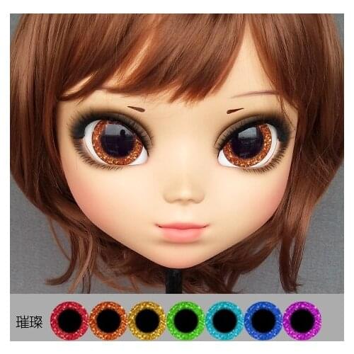 DM161) Lovely Sweet Girl Resin Half Head Kigurumi Mask With BJD Eyes Cosplay Japanese Anime Role Lolita Mask Crossdress Doll